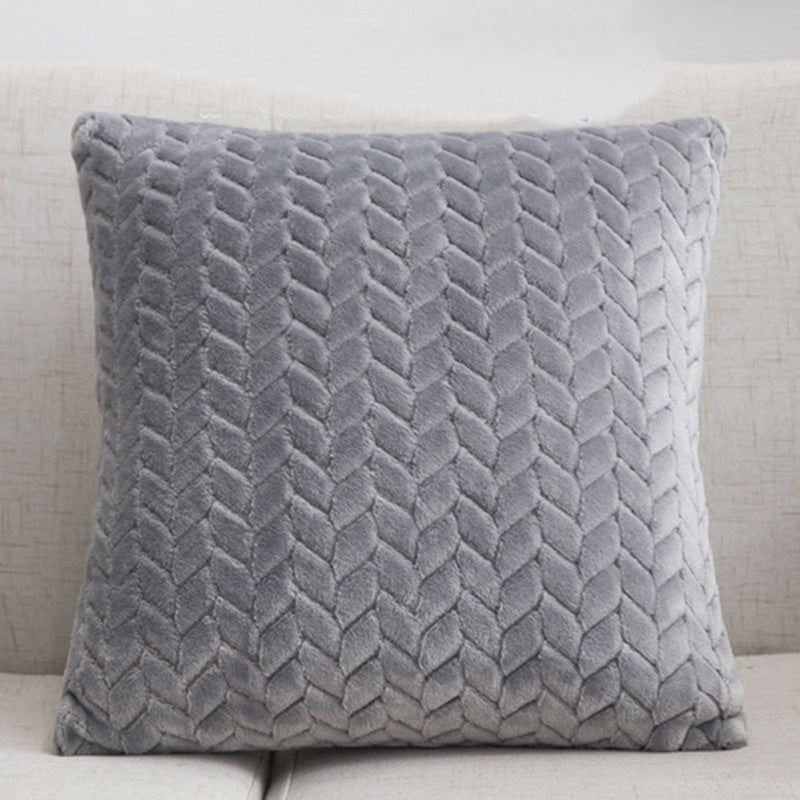 Nordic Flannel Solid Throw Pillow