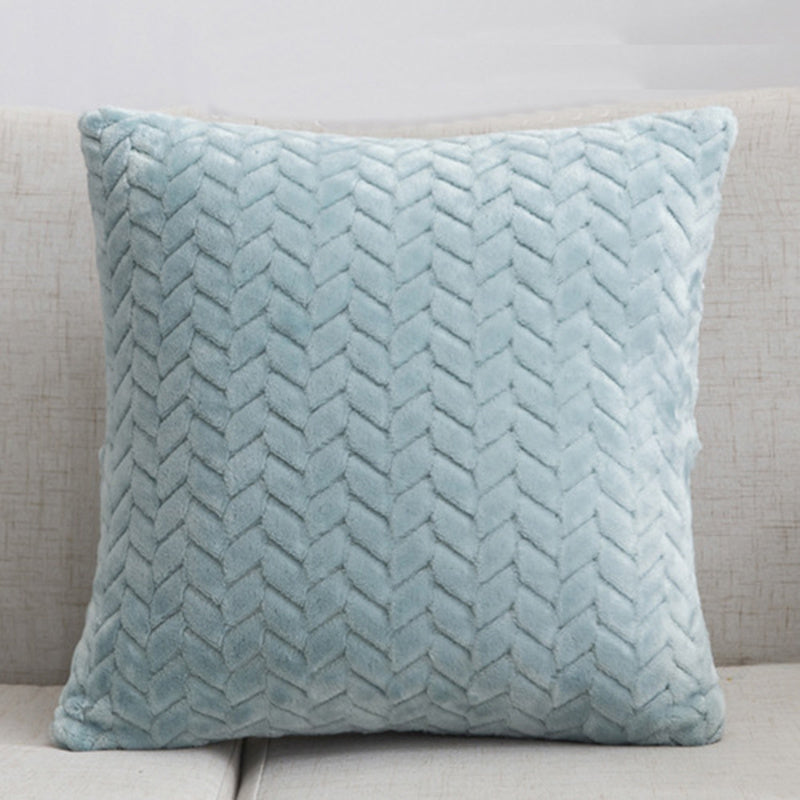 Nordic Flannel Solid Throw Pillow