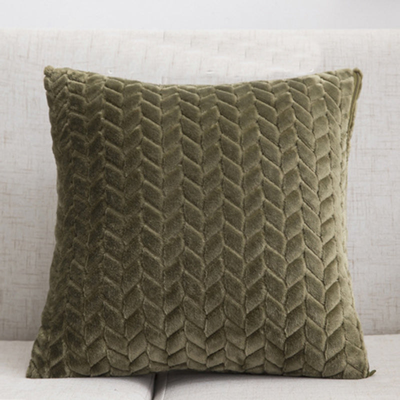 Nordic Flannel Solid Throw Pillow