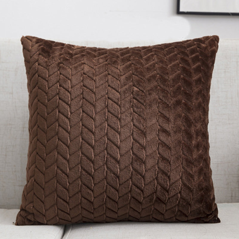 Nordic Flannel Solid Throw Pillow