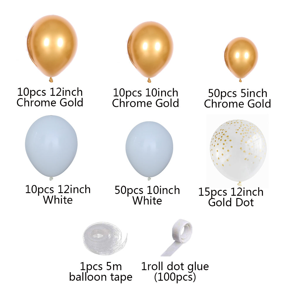 White Latex Balloon Chain Birthday Wedding Party Festive Birthday Atmosphere Layout