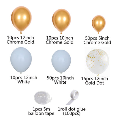 White Latex Balloon Chain Birthday Wedding Party Festive Birthday Atmosphere Layout