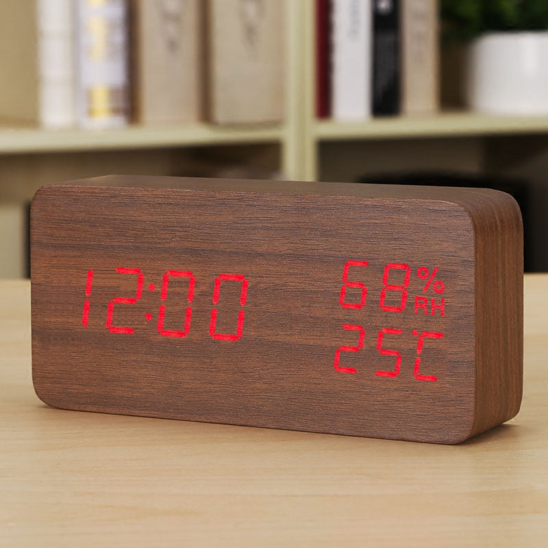 Multifunctional LED Wooden Baby Clock