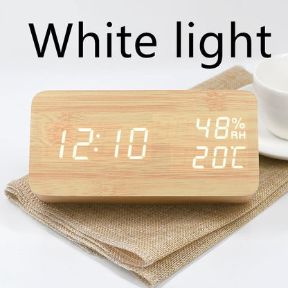 Multifunctional LED Wooden Baby Clock