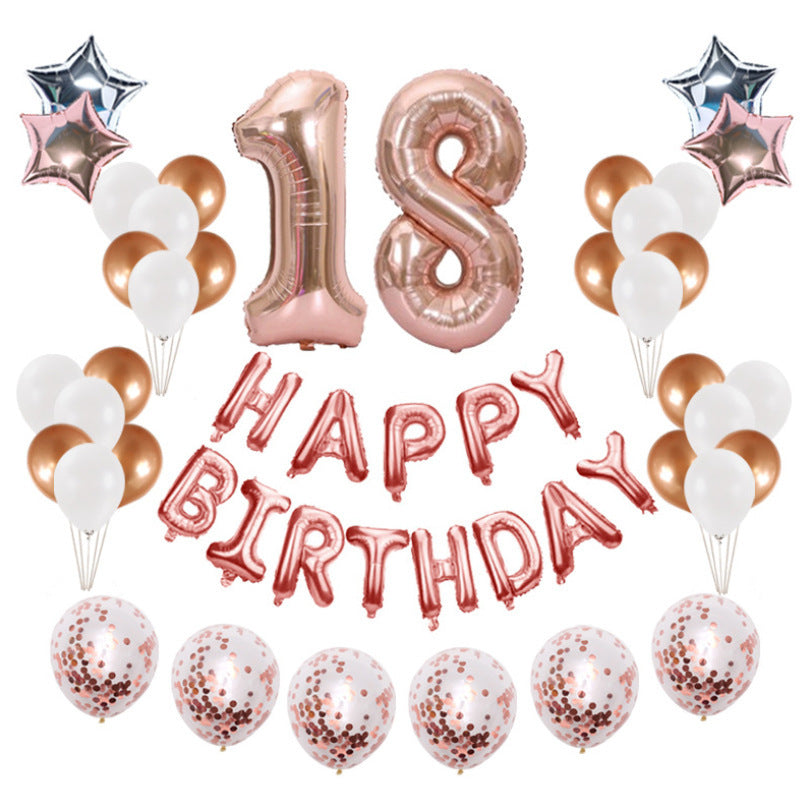 Birthday Party Sequined Balloon Background Decoration Set