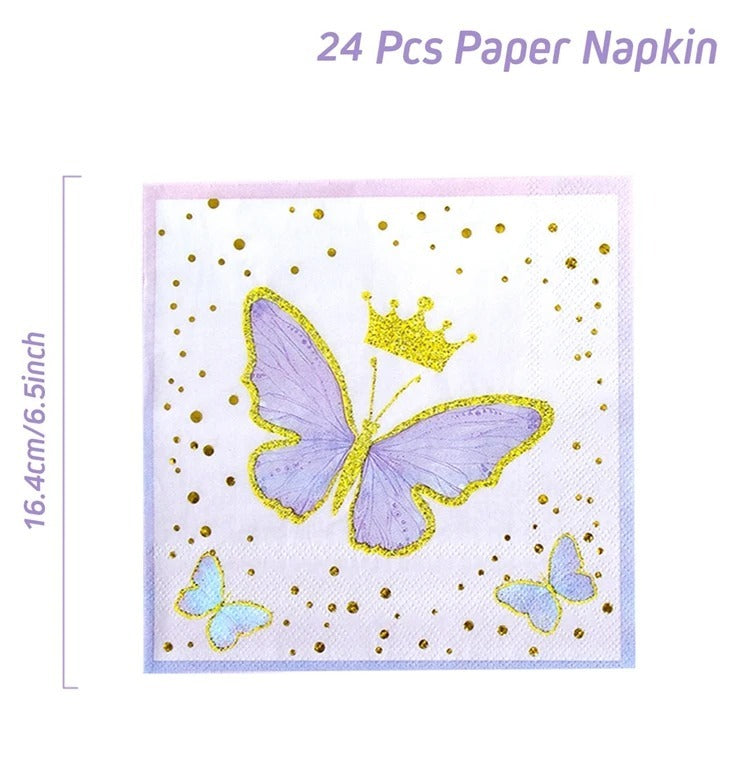 Butterfly Disposable Tableware Suit Birthday Party Decoration