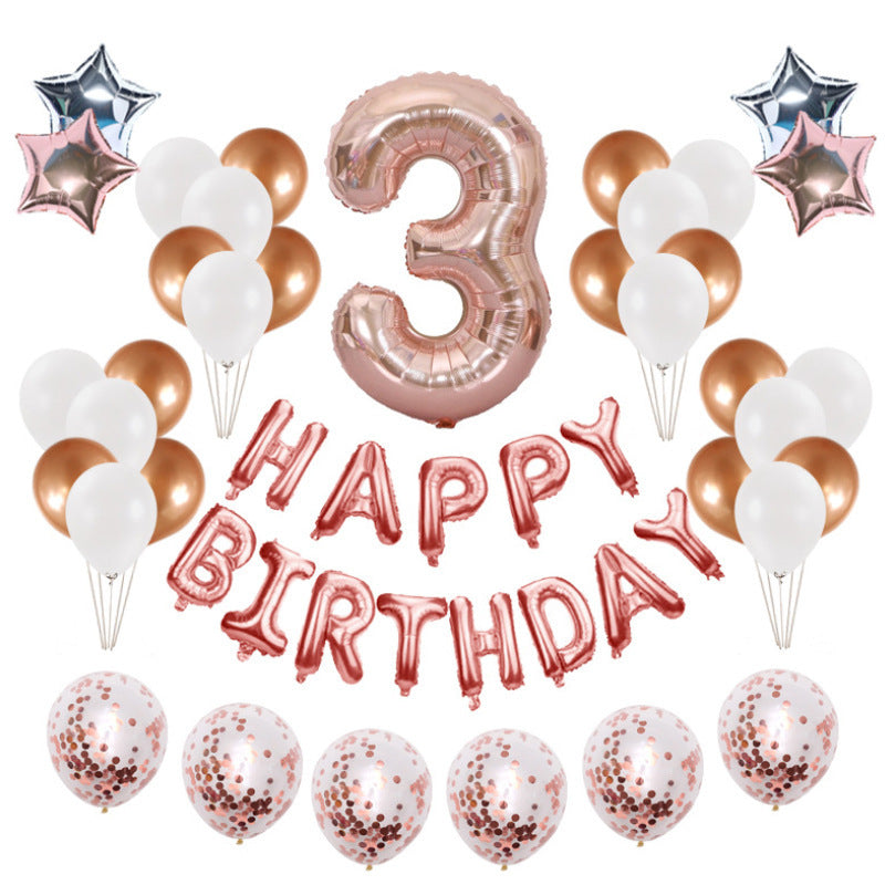 Birthday Party Sequined Balloon Background Decoration Set