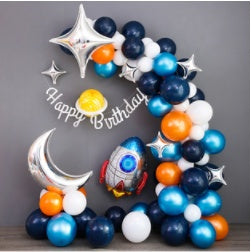 Black starry theme decoration birthday decoration balloons