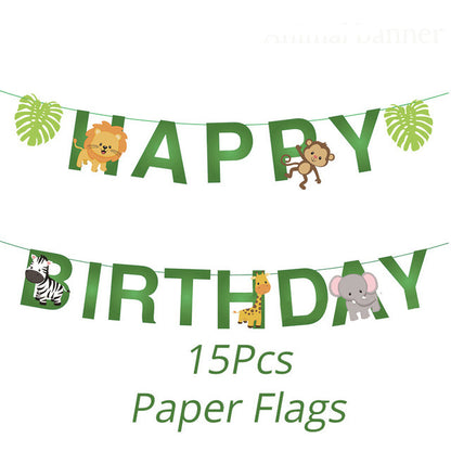 Jungle Birthday Party Decoration Green Numbers