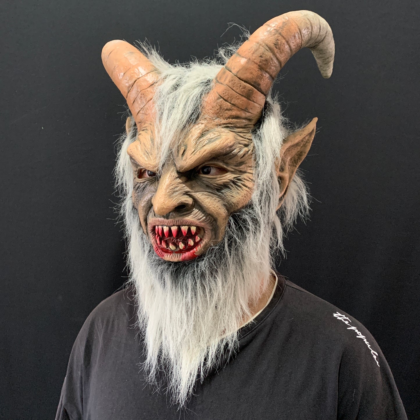 Lucifer mask with a human face