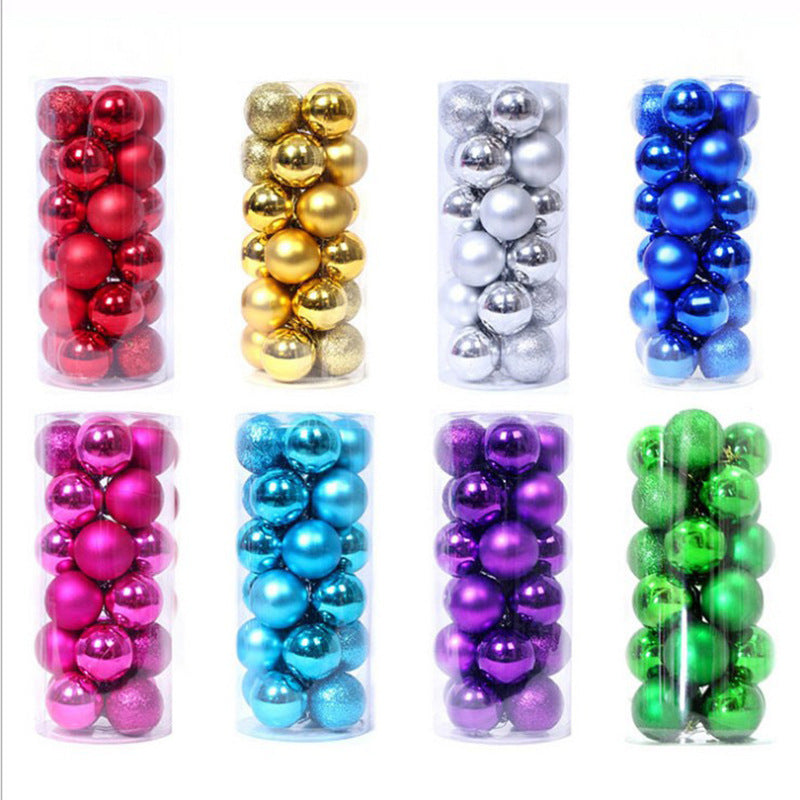 Bucketed Colored Balls Plastic Christmas Tree Decorations