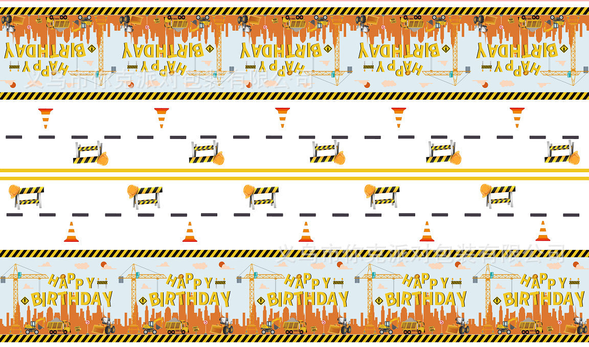 Construction Vehicle Building Birthday Decoration