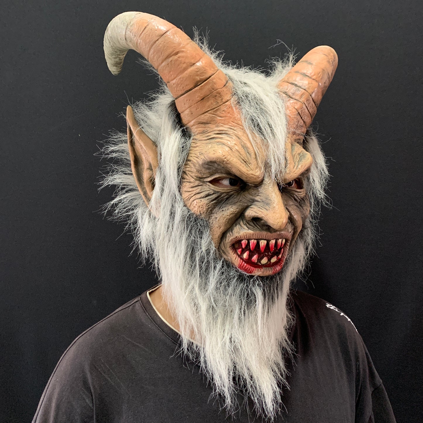 Lucifer mask with a human face