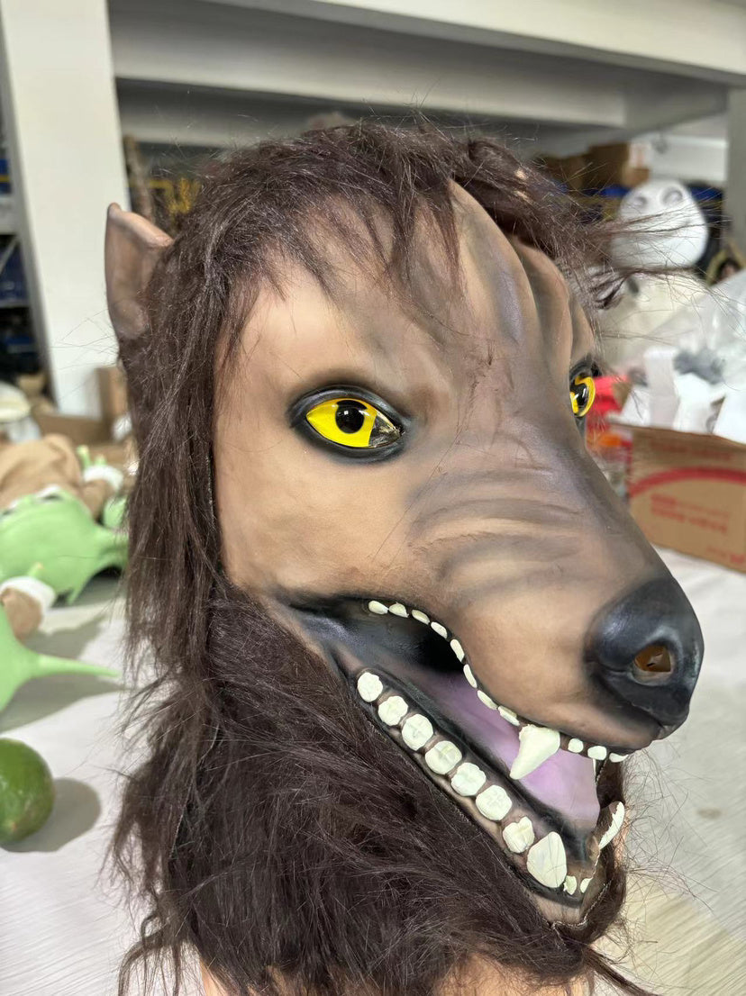 Latex Simulation Wolf Head Mask Headgear Cosplay Mask