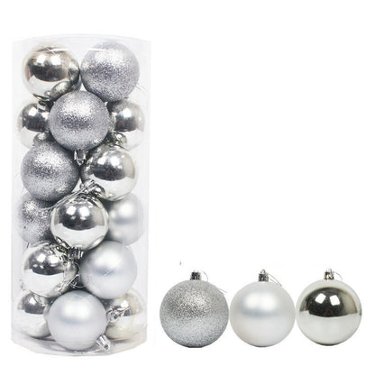 Bucketed Colored Balls Plastic Christmas Tree Decorations