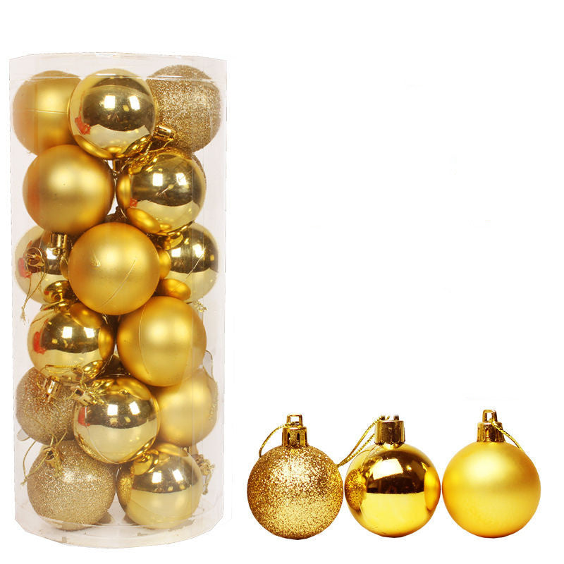 Bucketed Colored Balls Plastic Christmas Tree Decorations