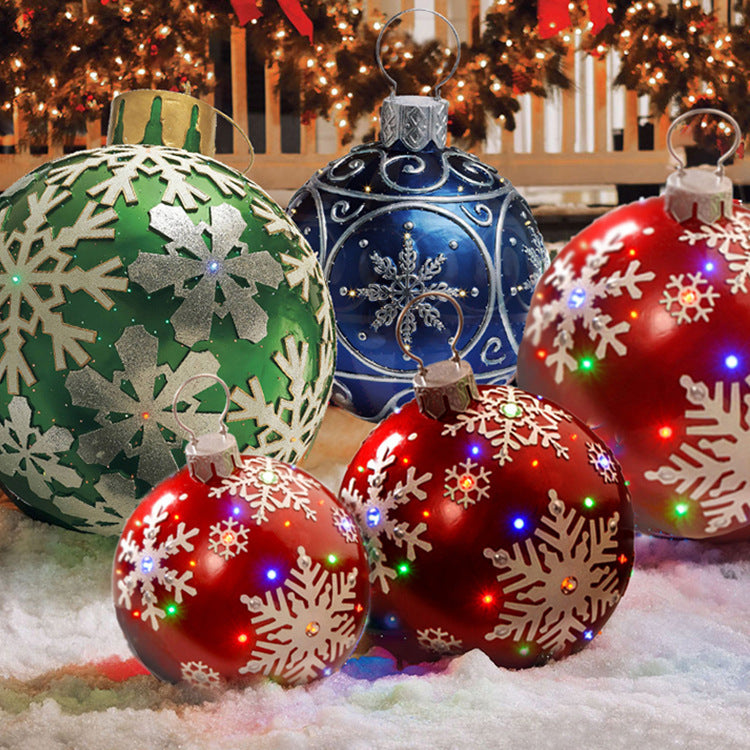 Christmas Ornament Ball Outdoor Pvc 60CM Inflatable Decorated Ball PVC Giant Big Large Balls Xmas Tree Decorations Toy Ball