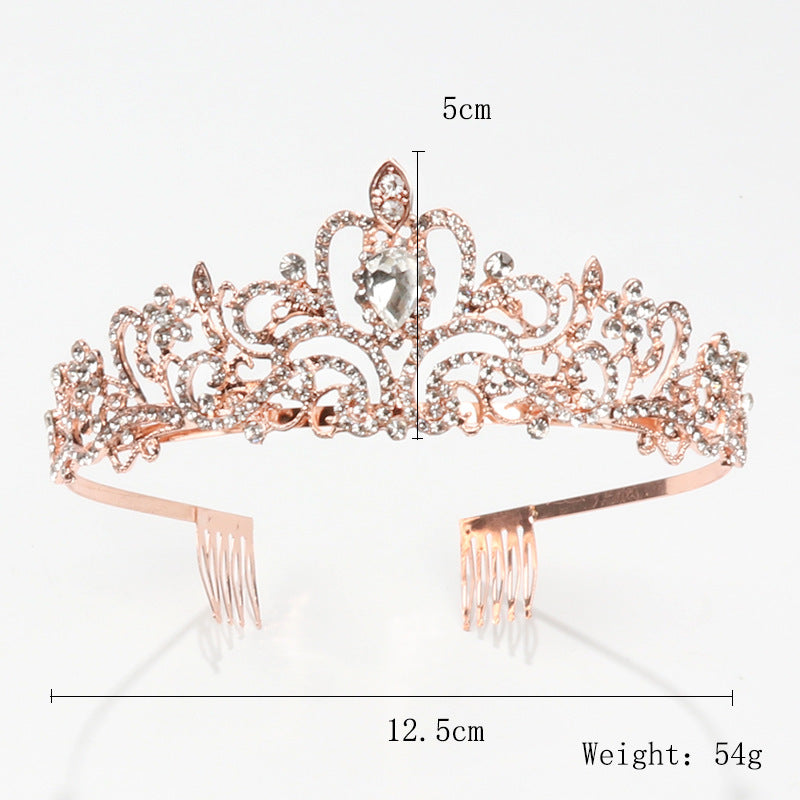 Bridal Alloy Diamond Belt Comb Crown Princess Birthday Party