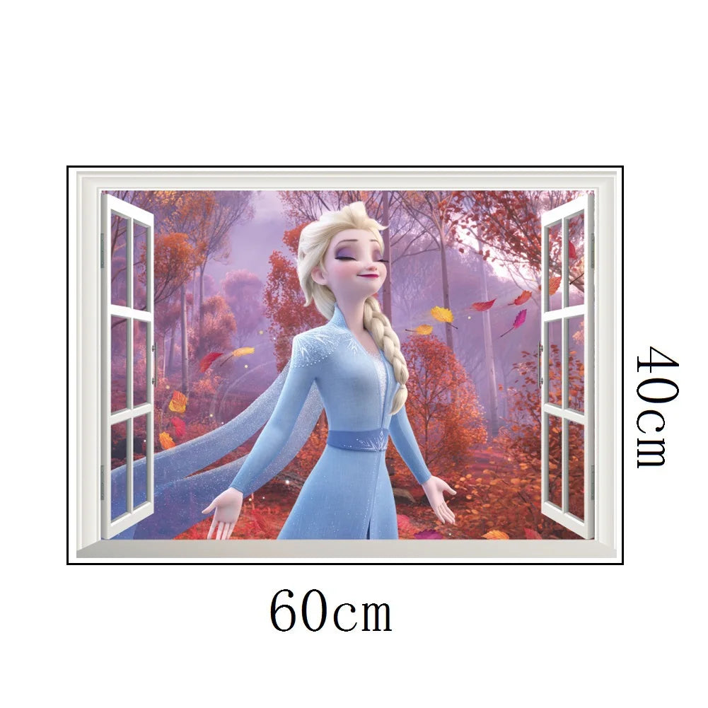 Cartoon frozen princess Elsa Anna wall stickers