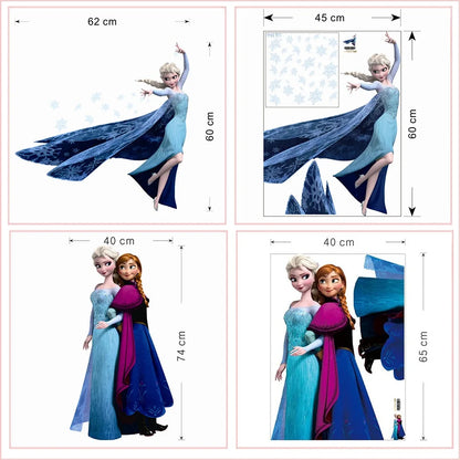 Cartoon frozen princess Elsa Anna wall stickers