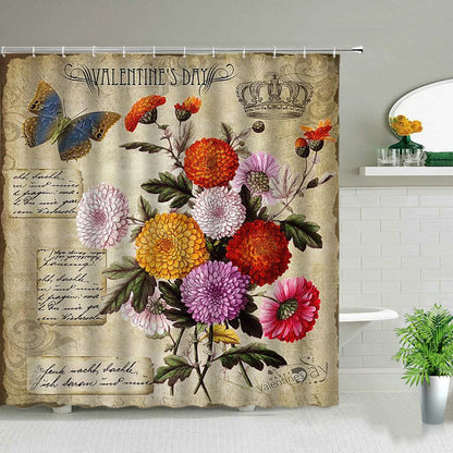 Zen Stone Flower Plant Landscape Shower Curtains