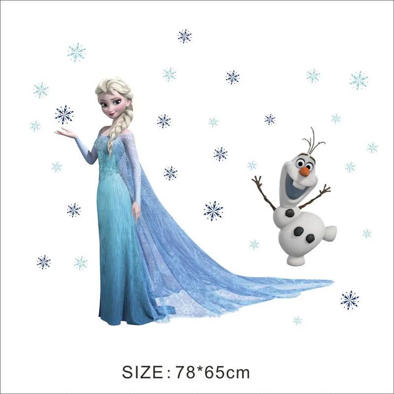 Cartoon frozen princess Elsa Anna wall stickers