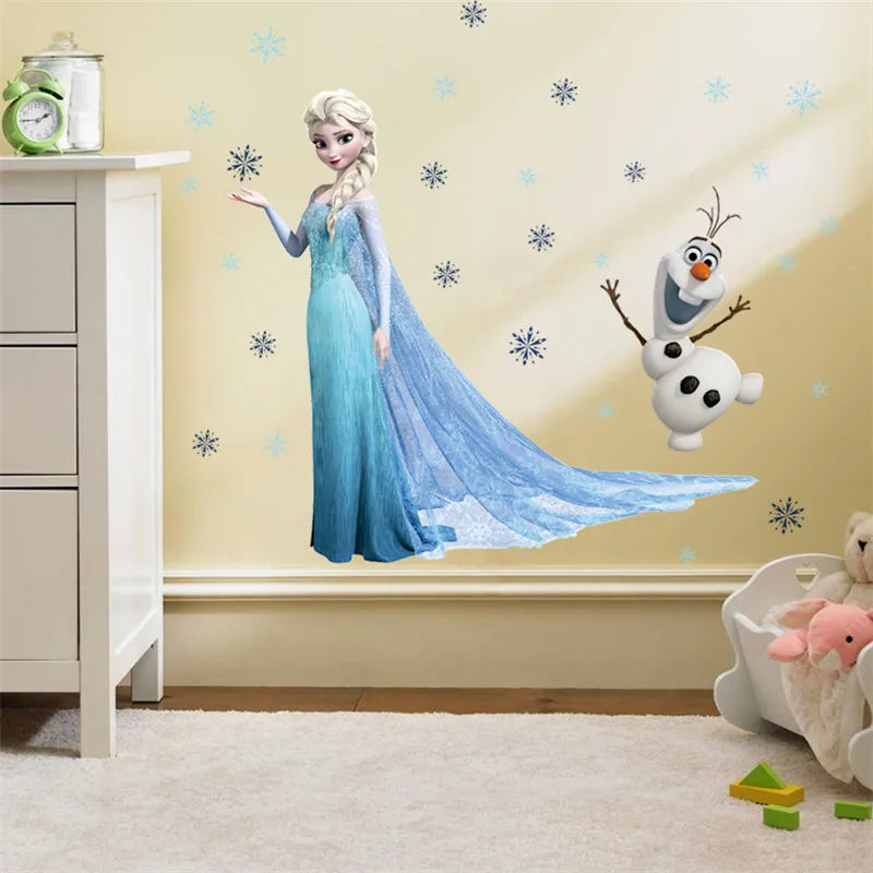 Cartoon frozen princess Elsa Anna wall stickers