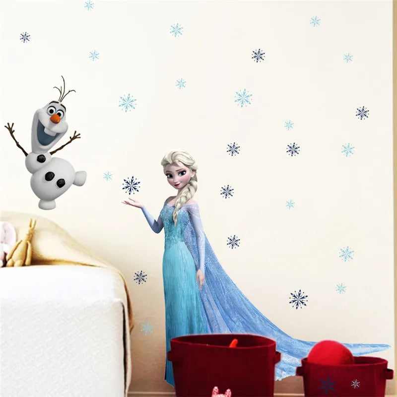 Cartoon frozen princess Elsa Anna wall stickers