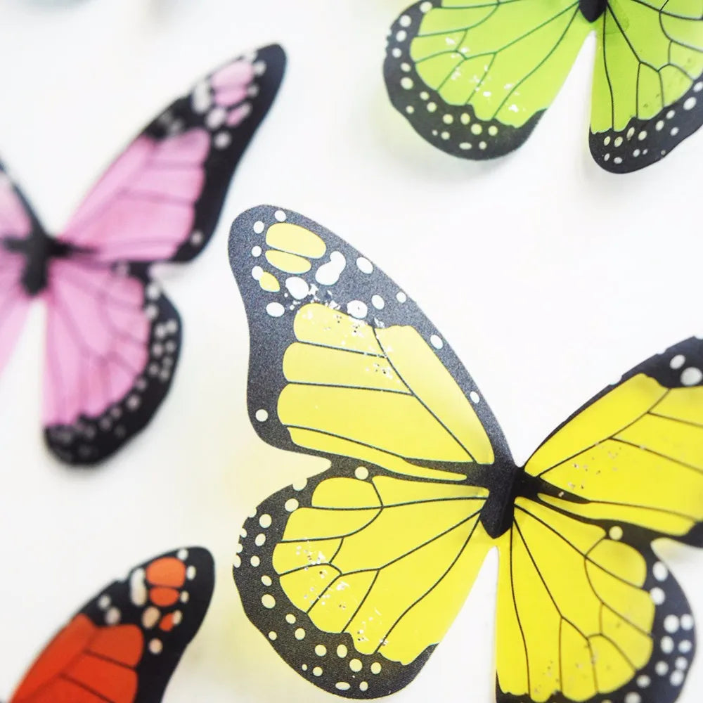 18pcs/set Black and White Crystal Butterflies Wall Sticker