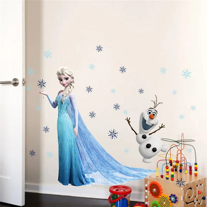 Cartoon frozen princess Elsa Anna wall stickers