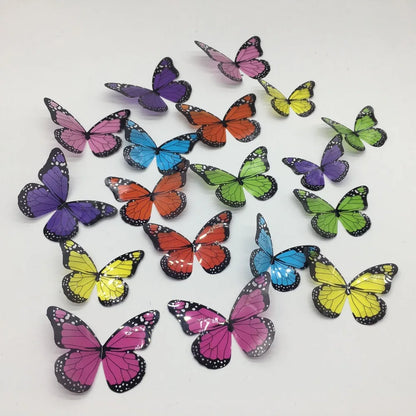 18pcs/set Black and White Crystal Butterflies Wall Sticker