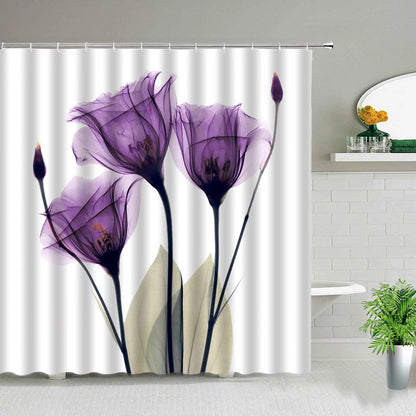 Zen Stone Flower Plant Landscape Shower Curtains