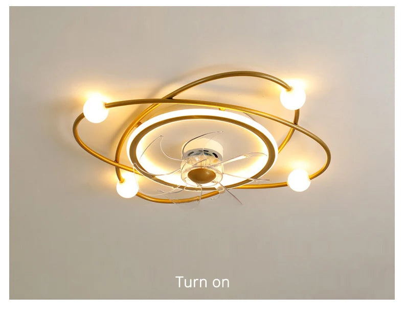 Simple Led Chandeliers With Electric Fan