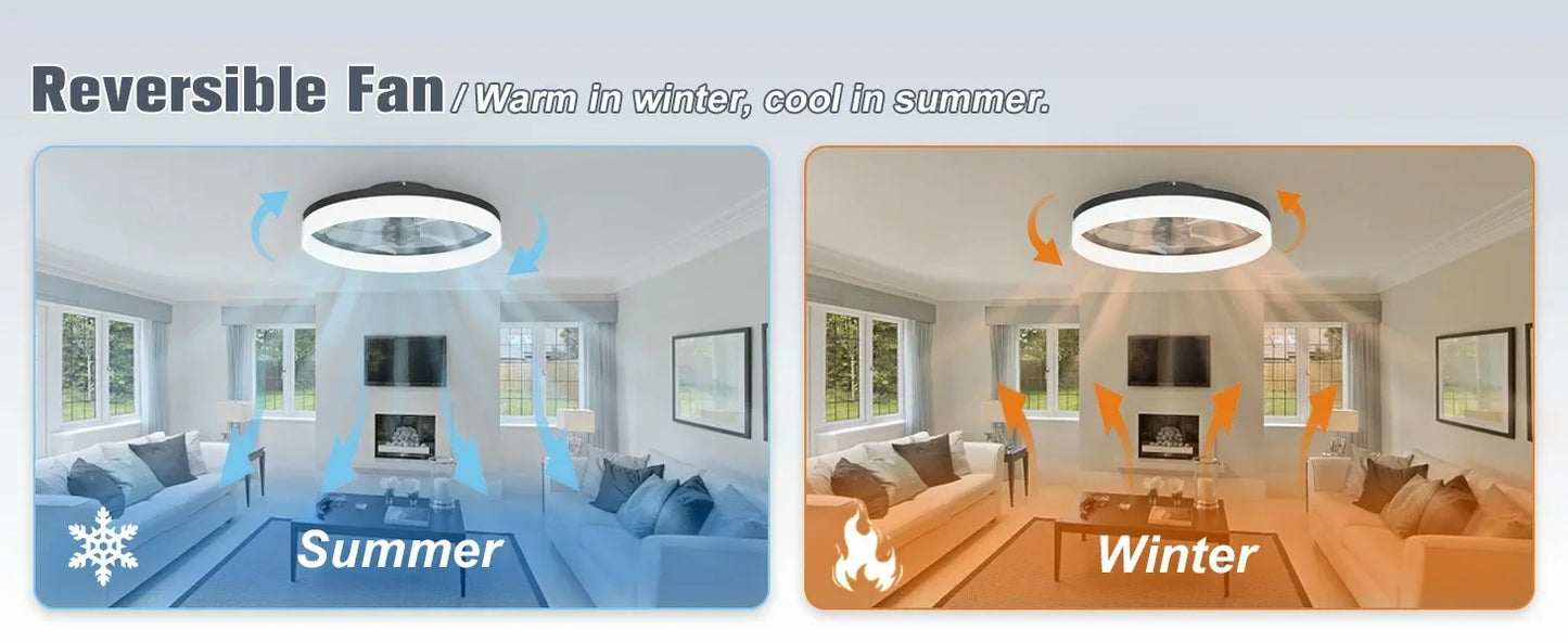 Modern Ceiling Fan With Light Remote Control