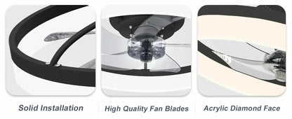 Modern Ceiling Fan With Light Remote Control