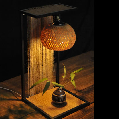 Bamboo Iron Table Lamp Retro Handmade