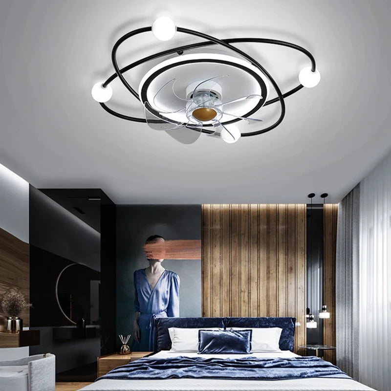 Simple Led Chandeliers With Electric Fan