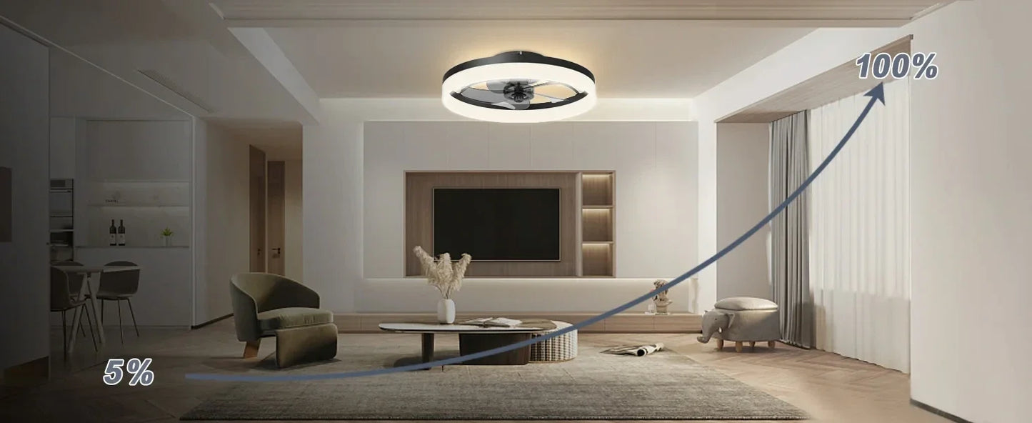 Modern Ceiling Fan With Light Remote Control