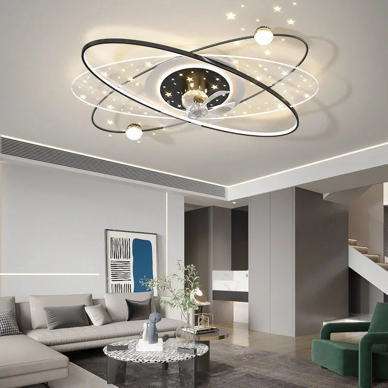 Living Room Ceiling Fan Light Led Shake Head