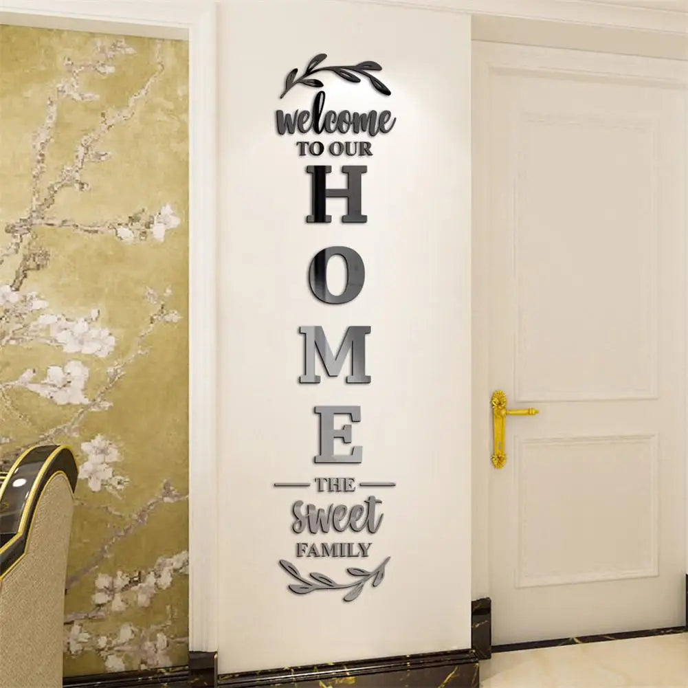 3d Mirror Wall Stickers English Letters Home