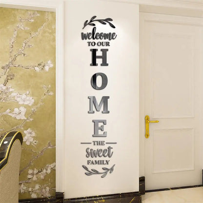 3d Mirror Wall Stickers English Letters Home