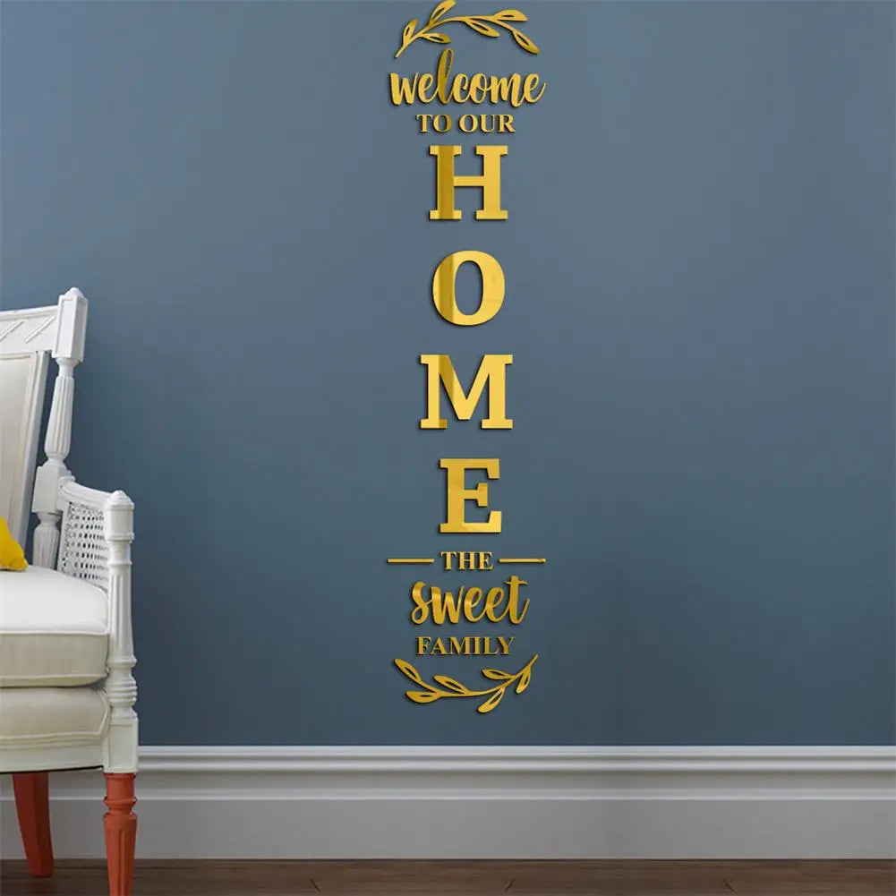 3d Mirror Wall Stickers English Letters Home