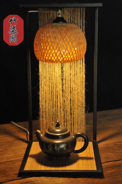 Bamboo Iron Table Lamp Retro Handmade