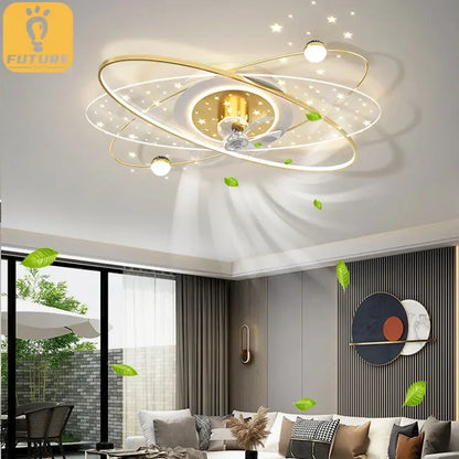 Living Room Ceiling Fan Light Led Shake Head