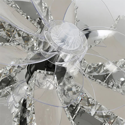 Crystal 5-Ring Fan Light Living Room Ceiling