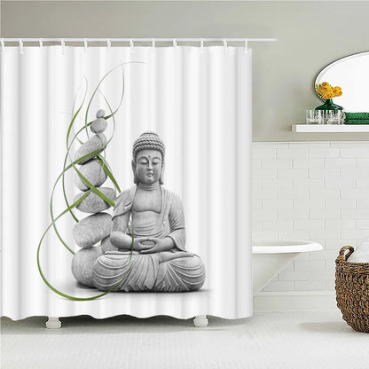 Buddha Statue Bathroom Shower Curtains