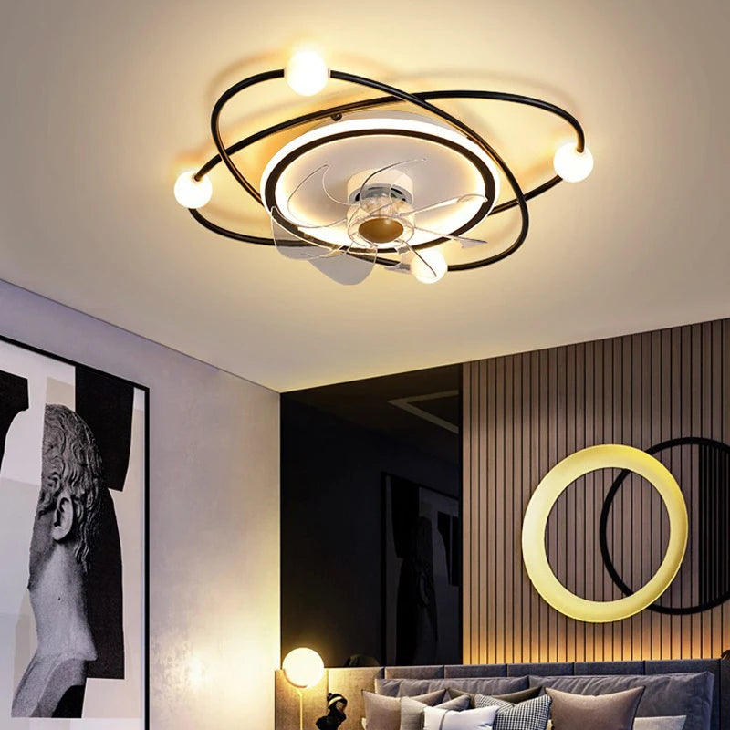 Simple Led Chandeliers With Electric Fan