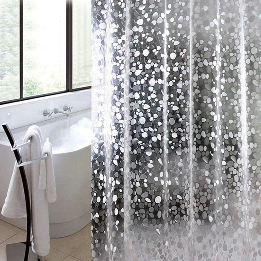 PEVA Pebble Shower Curtain Transparent