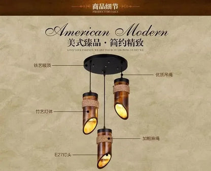 Creative Chinese Bamboo Tube Chandelier