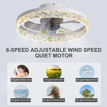 Nordic Crystal Led Lamp Ceiling Fan